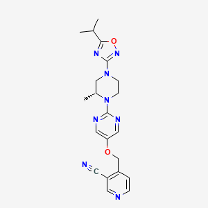 (R)-4-((2-(4-(5-isopropyl-1,2,4-oxadiazol-3-yl)-2-methylpiperazin-1-yl)pyrimidin-5-yloxy)methyl)nicotinonitrile