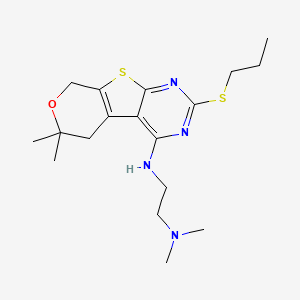 N-(12,12-dimethyl-5-propylsulfanyl-11-oxa-8-thia-4,6-diazatricyclo[7.4.0.02,7]trideca-1(9),2,4,6-tetraen-3-yl)-N',N'-dimethylethane-1,2-diamine