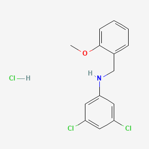 molecular formula C14H14Cl3NO B1416719 3,5-dichloro-N-[(2-methoxyphenyl)methyl]aniline hydrochloride CAS No. 1171507-41-7