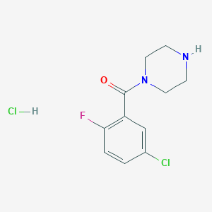 molecular formula C11H13Cl2FN2O B1416721 1-(5-Chloro-2-fluorobenzoyl)piperazine hydrochloride CAS No. 1172407-04-3