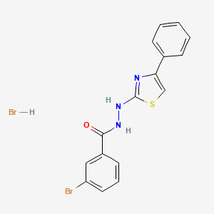 B14167252 3-bromo-N'-(4-phenyl-1,3-thiazol-2-yl)benzohydrazide hydrobromide CAS No. 5879-33-4