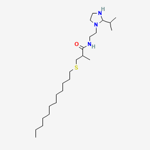 molecular formula C24H49N3OS B14167298 3-(Dodecylsulfanyl)-2-methyl-N-(2-(2-(propan-2-yl)imidazolidin-1-yl)ethyl)propanamide CAS No. 92400-09-4