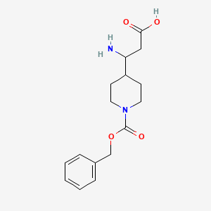 molecular formula C16H22N2O4 B1416735 3-Amino-3-(1-((benzyloxy)carbonyl)piperidin-4-yl)propanoic acid CAS No. 773123-81-2