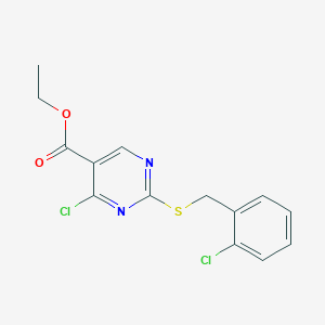 Ethyl 4-chloro-2-{[(2-chlorophenyl)methyl]sulfanyl}pyrimidine-5-carboxylate