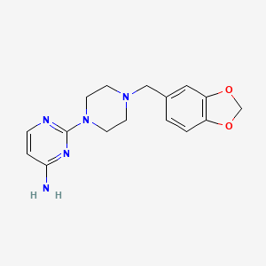 Pyrimidine, 4-amino-2-(4-piperonyl-1-piperazinyl)-