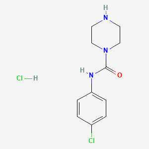 molecular formula C11H15Cl2N3O B1416739 N-(4-chlorophenyl)piperazine-1-carboxamide hydrochloride CAS No. 1172075-70-5