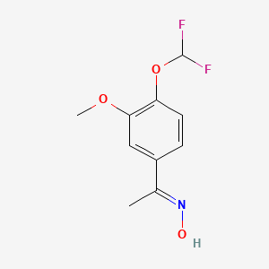 molecular formula C10H11F2NO3 B1416740 N-{1-[4-(difluoromethoxy)-3-methoxyphenyl]ethylidene}hydroxylamine CAS No. 1050886-21-9