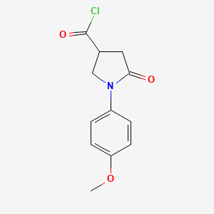 molecular formula C12H12ClNO3 B1416741 1-(4-甲氧基苯基)-5-氧代吡咯烷-3-羰基氯 CAS No. 1071293-71-4