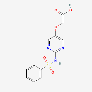 Acetic acid, ((2-((phenylsulfonyl)amino)-5-pyrimidinyl)oxy)-(7CI,8CI)