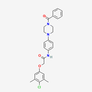 2-(4-chloro-3,5-dimethylphenoxy)-N-{4-[4-(phenylcarbonyl)piperazin-1-yl]phenyl}acetamide