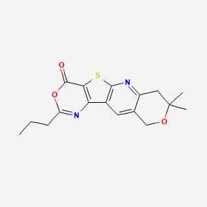 5,5-dimethyl-13-propyl-6,14-dioxa-17-thia-2,12-diazatetracyclo[8.7.0.03,8.011,16]heptadeca-1(10),2,8,11(16),12-pentaen-15-one