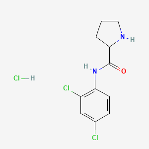 molecular formula C11H13Cl3N2O B1416759 N-(2,4-dichlorophenyl)pyrrolidine-2-carboxamide hydrochloride CAS No. 1078163-21-9