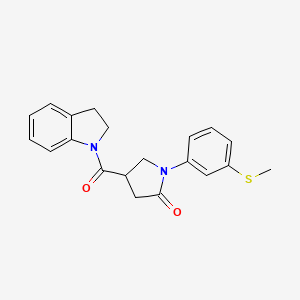 molecular formula C20H20N2O2S B1416771 4-(2,3-二氢-1H-吲哚-1-甲酰基)-1-[3-(甲硫基)苯基]吡咯烷-2-酮 CAS No. 1090029-95-0
