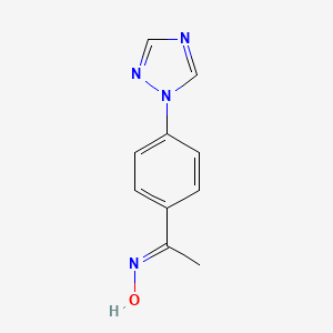 molecular formula C10H10N4O B1416778 N-{1-[4-(1H-1,2,4-三唑-1-基)苯基]乙叉基}羟胺 CAS No. 941400-50-6