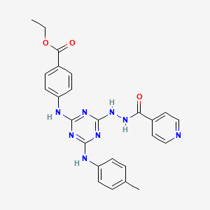 Ethyl 4-[[4-(4-methylanilino)-6-[2-(pyridine-4-carbonyl)hydrazinyl]-1,3,5-triazin-2-yl]amino]benzoate