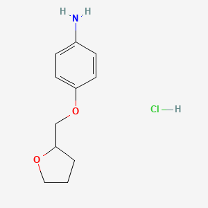 molecular formula C11H16ClNO2 B1416800 盐酸 4-(氧杂环丁烷-2-基甲氧基)苯胺 CAS No. 1172071-34-9