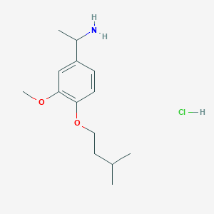 B1416801 1-[3-Methoxy-4-(3-methylbutoxy)phenyl]ethan-1-amine hydrochloride CAS No. 1170944-71-4