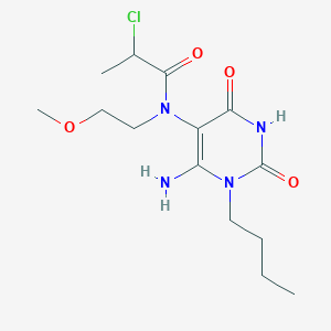 B1416815 N-(6-amino-1-butyl-2,4-dioxo-1,2,3,4-tetrahydropyrimidin-5-yl)-2-chloro-N-(2-methoxyethyl)propanamide CAS No. 1050883-98-1