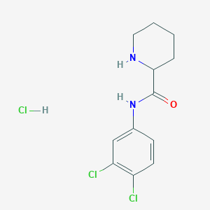 molecular formula C12H15Cl3N2O B1416816 N-(3,4-dichlorophenyl)piperidine-2-carboxamide hydrochloride CAS No. 1078163-24-2
