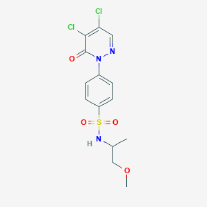 molecular formula C14H15Cl2N3O4S B1416836 4-(4,5-二氯-6-氧代-1,6-二氢哒嗪-1-基)-N-(1-甲氧基丙-2-基)苯-1-磺酰胺 CAS No. 1090393-42-2