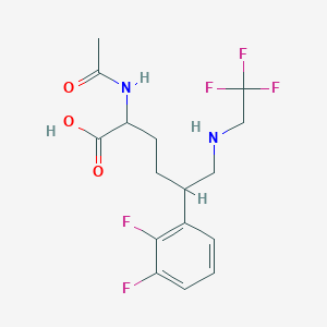 Benzenepentanoic acid, alpha-(acetylamino)-2,3-difluoro-delta-[[(2,2,2-trifluoroethyl)amino]methyl]-, (deltaS)-