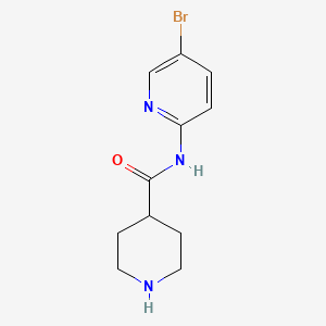 molecular formula C11H14BrN3O B1416841 N-(5-溴吡啶-2-基)哌啶-4-甲酰胺 CAS No. 1152544-76-7