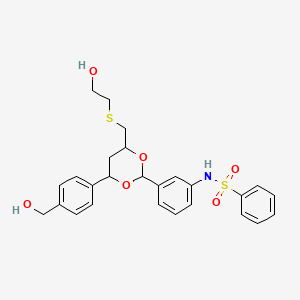 N-[3-[4-(2-hydroxyethylsulfanylmethyl)-6-[4-(hydroxymethyl)phenyl]-1,3-dioxan-2-yl]phenyl]benzenesulfonamide