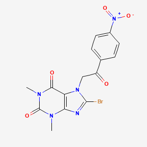 8-bromo-1,3-dimethyl-7-[2-(4-nitrophenyl)-2-oxoethyl]-3,7-dihydro-1H-purine-2,6-dione