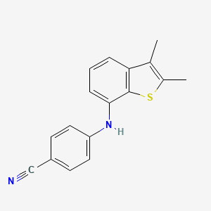 molecular formula C17H14N2S B14168506 4-[(2,3-Dimethyl-1-benzothiophen-7-yl)amino]benzonitrile CAS No. 924660-97-9