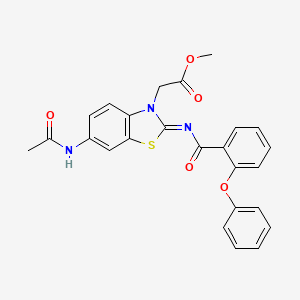 Methyl 2-[6-acetamido-2-(2-phenoxybenzoyl)imino-1,3-benzothiazol-3-yl]acetate