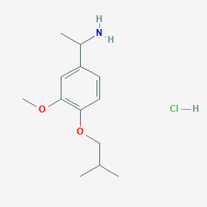 molecular formula C13H22ClNO2 B1416860 1-[3-Methoxy-4-(2-methylpropoxy)phenyl]ethan-1-amine hydrochloride CAS No. 1171067-18-7