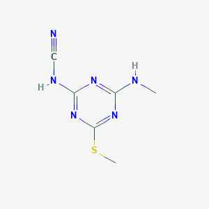 [4-(Methylamino)-6-methylsulfanyl-1,3,5-triazin-2-yl]cyanamide