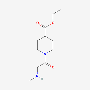 molecular formula C11H20N2O3 B1416872 1-[2-(甲基氨基)乙酰基]哌啶-4-甲酸乙酯 CAS No. 393155-08-3