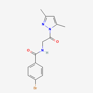 4-bromo-N-[2-(3,5-dimethyl-1H-pyrazol-1-yl)-2-oxoethyl]benzamide