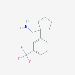 molecular formula C13H16F3N B1416877 {1-[3-(Trifluoromethyl)phenyl]cyclopentyl}methanamine CAS No. 1152568-45-0