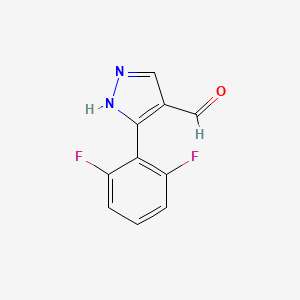 molecular formula C10H6F2N2O B1416879 3-(2,6-二氟苯基)-1H-吡唑-4-甲醛 CAS No. 1152542-08-9