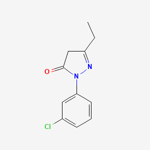 molecular formula C11H11ClN2O B1416884 1-(3-Chlorophenyl)-3-ethyl-4,5-dihydro-1H-pyrazol-5-one CAS No. 1152512-04-3