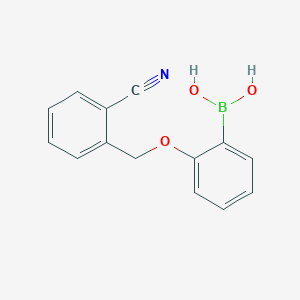 molecular formula C14H12BNO3 B1416894 Acide (2-(2-cyanophénylméthoxy)phényl)boronique CAS No. 1256355-77-7