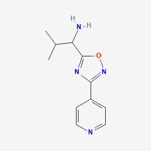 molecular formula C11H14N4O B1416904 2-Methyl-1-[3-(pyridin-4-yl)-1,2,4-oxadiazol-5-yl]propan-1-amine CAS No. 1036572-10-7