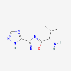 molecular formula C8H12N6O B1416905 2-methyl-1-[3-(4H-1,2,4-triazol-3-yl)-1,2,4-oxadiazol-5-yl]propan-1-amine CAS No. 1042521-80-1