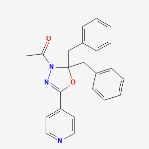 1-(2,2-Dibenzyl-5-pyridin-4-yl-1,3,4-oxadiazol-3-yl)ethanone