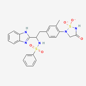 N-[1-(1H-benzimidazol-2-yl)-2-[4-(1,1-dioxido-4-oxo-1,2,5-thiadiazolidin-2-yl)-3-methylphenyl]ethyl]benzenesulfonamide