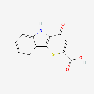 molecular formula C12H7NO3S B14169238 Thiopyrano(3,2-b)indole-2-carboxylic acid, 4,5-dihydro-4-oxo- CAS No. 103253-99-2