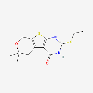 5-ethylsulfanyl-12,12-dimethyl-11-oxa-8-thia-4,6-diazatricyclo[7.4.0.02,7]trideca-1(9),2(7),5-trien-3-one