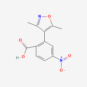 molecular formula C12H10N2O5 B14169307 2-(3,5-Dimethyl-1,2-oxazol-4-yl)-4-nitrobenzoic acid CAS No. 1261901-77-2