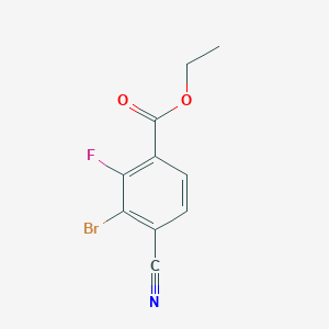 molecular formula C10H7BrFNO2 B1416967 Ethyl 3-bromo-4-cyano-2-fluorobenzoate CAS No. 1804387-57-2