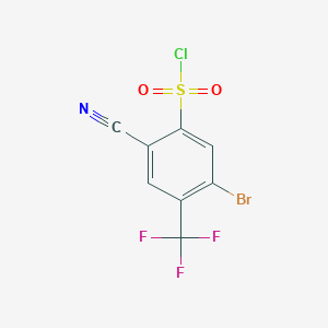 molecular formula C8H2BrClF3NO2S B1416972 5-Bromo-2-cyano-4-(trifluoromethyl)benzenesulfonyl chloride CAS No. 1805417-07-5