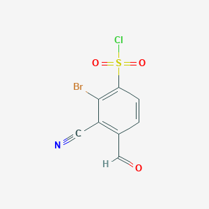 molecular formula C8H3BrClNO3S B1416974 2-Bromo-3-cyano-4-formylbenzenesulfonyl chloride CAS No. 1805591-41-6
