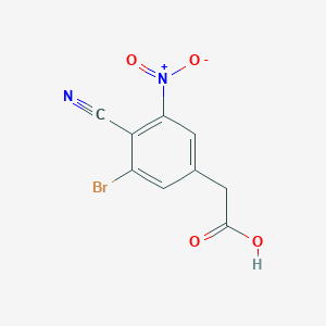 molecular formula C9H5BrN2O4 B1416975 3-Bromo-4-cyano-5-nitrophenylacetic acid CAS No. 1805103-02-9