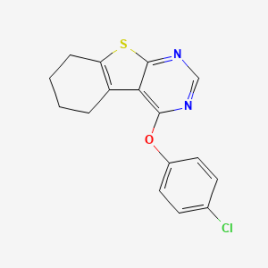 molecular formula C16H13ClN2OS B14169777 4-(4-Chlorophenoxy)-5,6,7,8-tetrahydro[1]benzothieno[2,3-d]pyrimidine CAS No. 300567-52-6